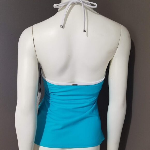 Calvin Klein V-Wire Bandeau Halter Tankini Top Tropical Waters - Picture 4 of 9